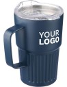 Tazas térmicas take-away de acero reciclado acanalado - 450ml