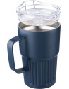Tazas térmicas take-away de acero reciclado acanalado - 450ml