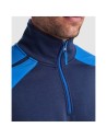 Jerséis bicolor con media cremallera y cuello alto para hombre