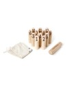 Juegos de madera con doce conos y un palo
