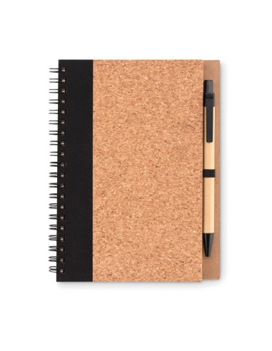 Cuadernos con bolígrafo y tapa de corcho