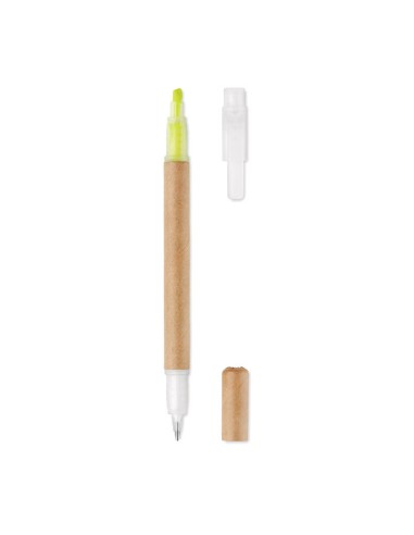 Bolígrafos con marcador amarillo