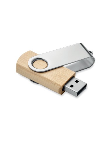 Memorias USB con carcasa de bambú y cubierta metálica