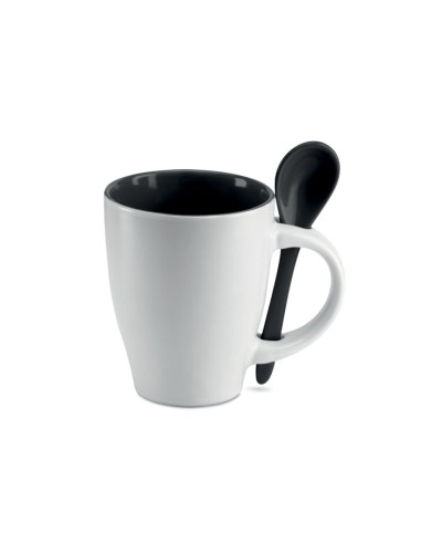 Tazas de café de cerámica con cuchara 250 ml