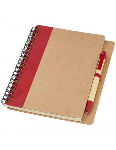 Cuadernos A6 con tapa de papel reciclado y bolígrafo