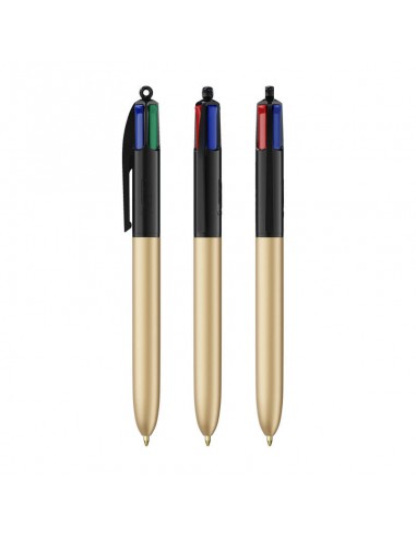 Bolígrafos Bic 4 colores glacé con lanyard