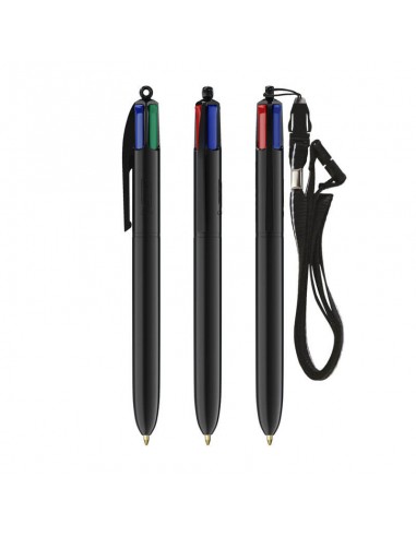 Bolígrafos Bic 4 colores con lanyard