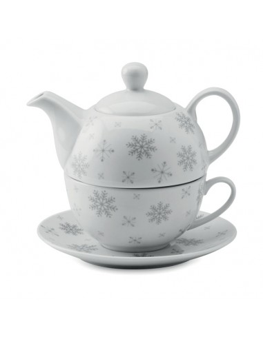 Sets de té con tetera y taza de cerámica con...