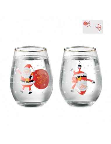 Sets de 2 vasos de cristal con diseño navideño