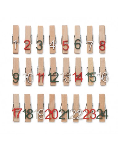 Calendarios de adviento con clips de madera