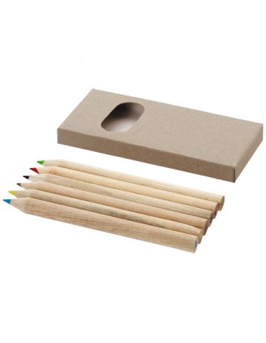 Sets de 6 lápices de colores de madera de álamo
