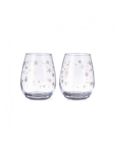 Sets de 2 vasos de cristal con diseño de copos...