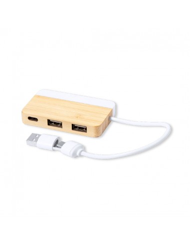 Hub USB de bambú con mármol