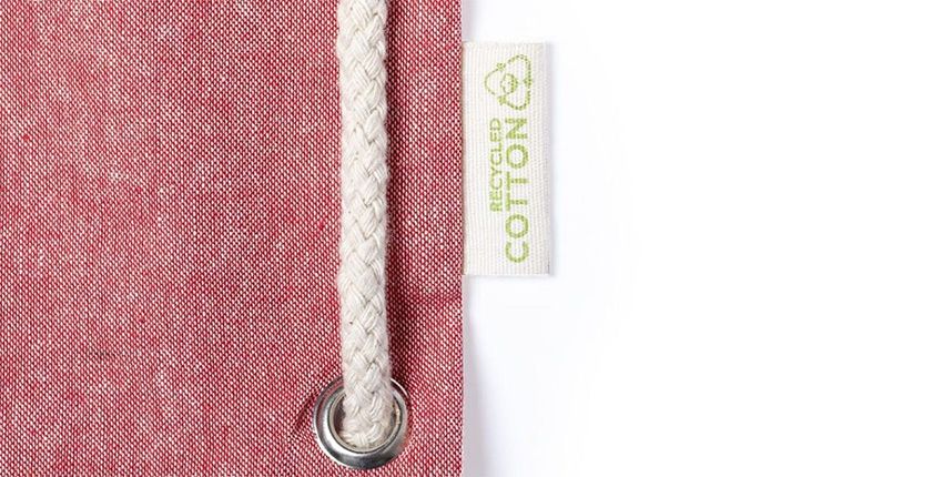 10 Materiales ECO para un merchandising sostenible - Mochilas con cuerdas personalizadas de algodón reciclado