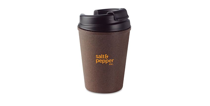 10 Materiales ECO para un merchandising sostenible - Tazas en cáscara de café personalizadas