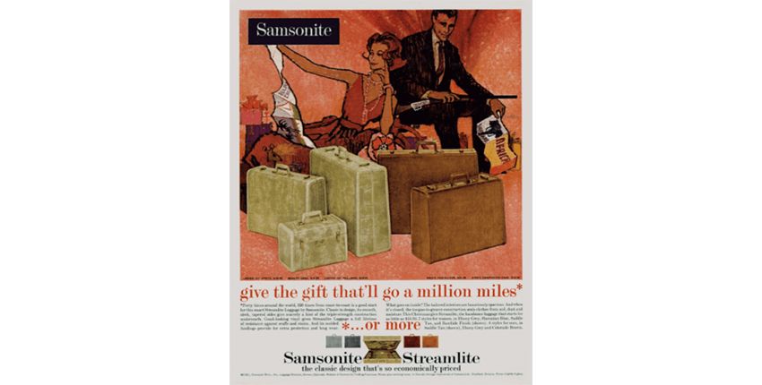 Historia y valores de la marca Samsonite - Samsonite Streamlite anuncio